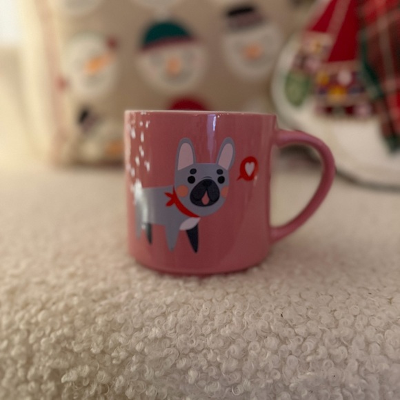 Threshold French Bulldog Love Ceramic Pink Coffee Mug W/ Dog & Red Heart - Picture 3 of 5